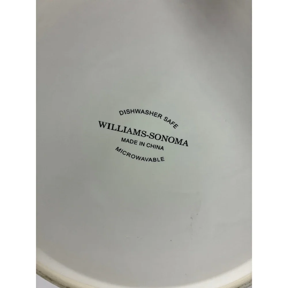 Williams Sonoma Popcorn Bowl Ceramic Red White Striped Admit One Movie Night